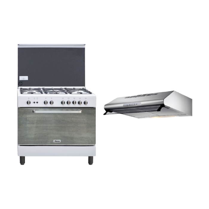 

Wansa 90x60cm gas cooker (wci9502124wa) – white + lagermania 90cm under-cabinet cooker ...