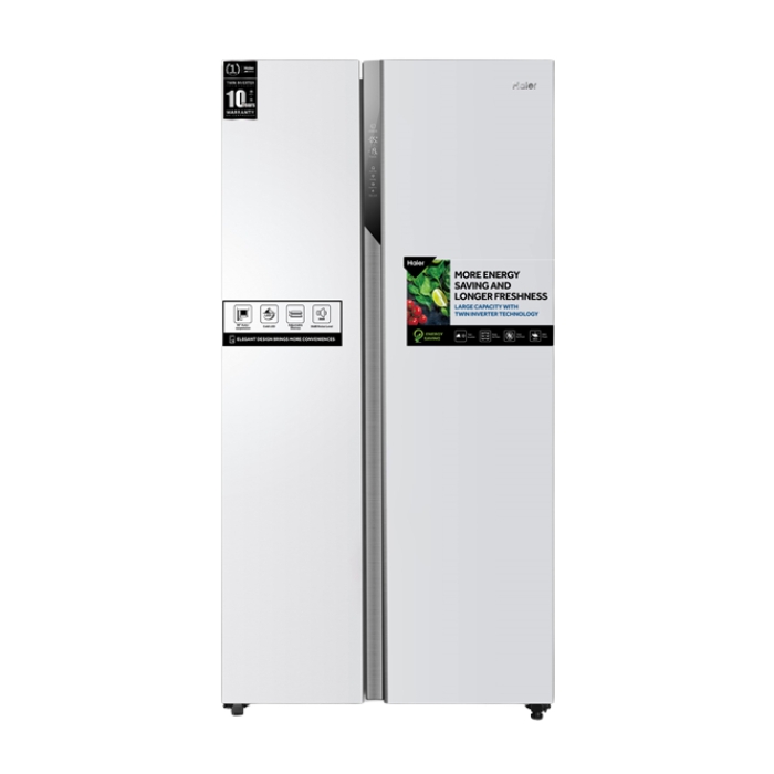 

Haier 17. 8 cft. Side by side refrigerator (hrf-650ww) - white