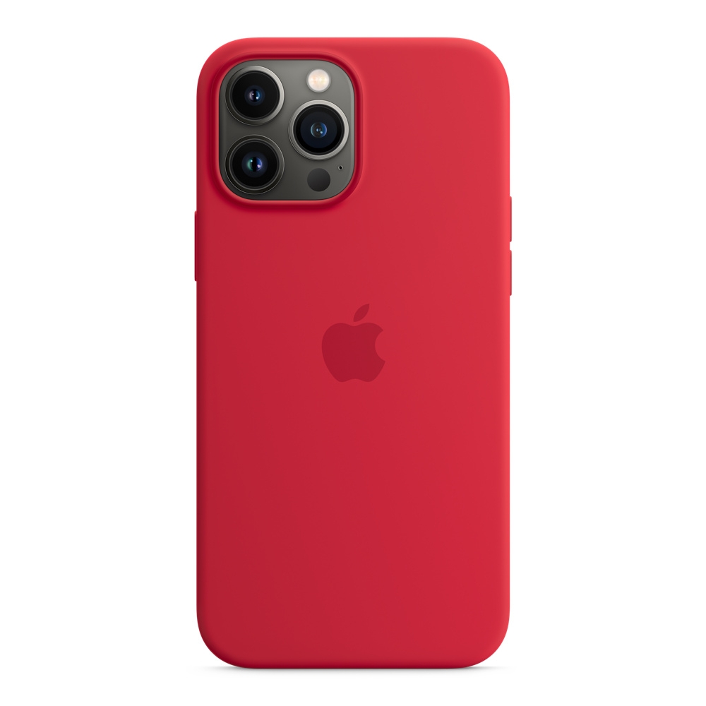 Buy Apple iphone 13 pro max silicone case with magsafe - red in Saudi Arabia