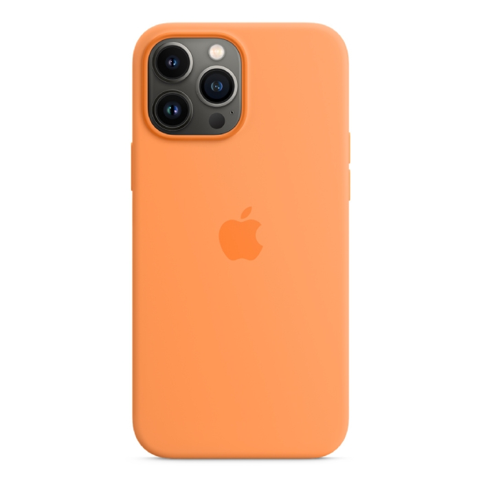 Buy Apple iphone 13 pro max silicone case with magsafe - marigold in Saudi Arabia