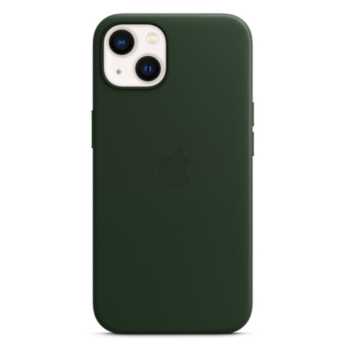 Buy Apple iphone 13 leather case with magsafe - sequoia green in Saudi Arabia