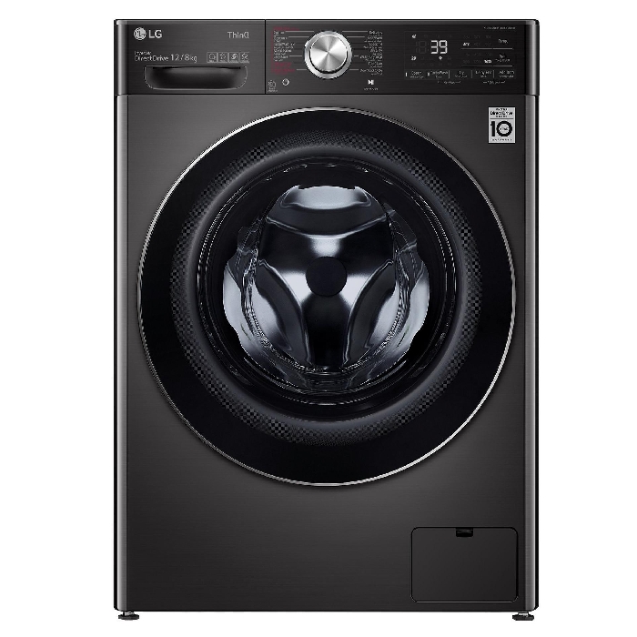 

Lg 12/8 kg front load washer dryer (wsv1208bst) - black steel