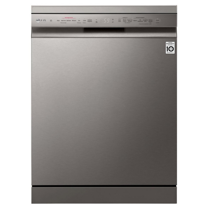 Buy Lg 9 programs 14 place settings free standing dishwasher (dfc532fp) - silver in Saudi Arabia