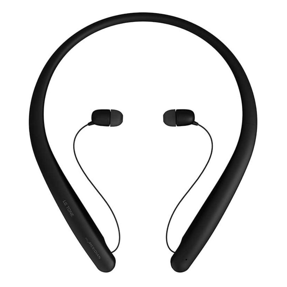 Buy Lg wireless bluetooth slim neckband earphones - black in Saudi Arabia