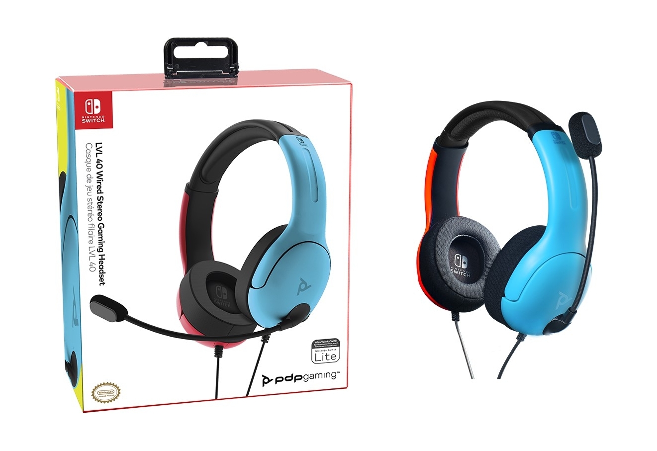 Buy Lvl40 wired stereo headset for nintendo switch - blue red in Saudi Arabia