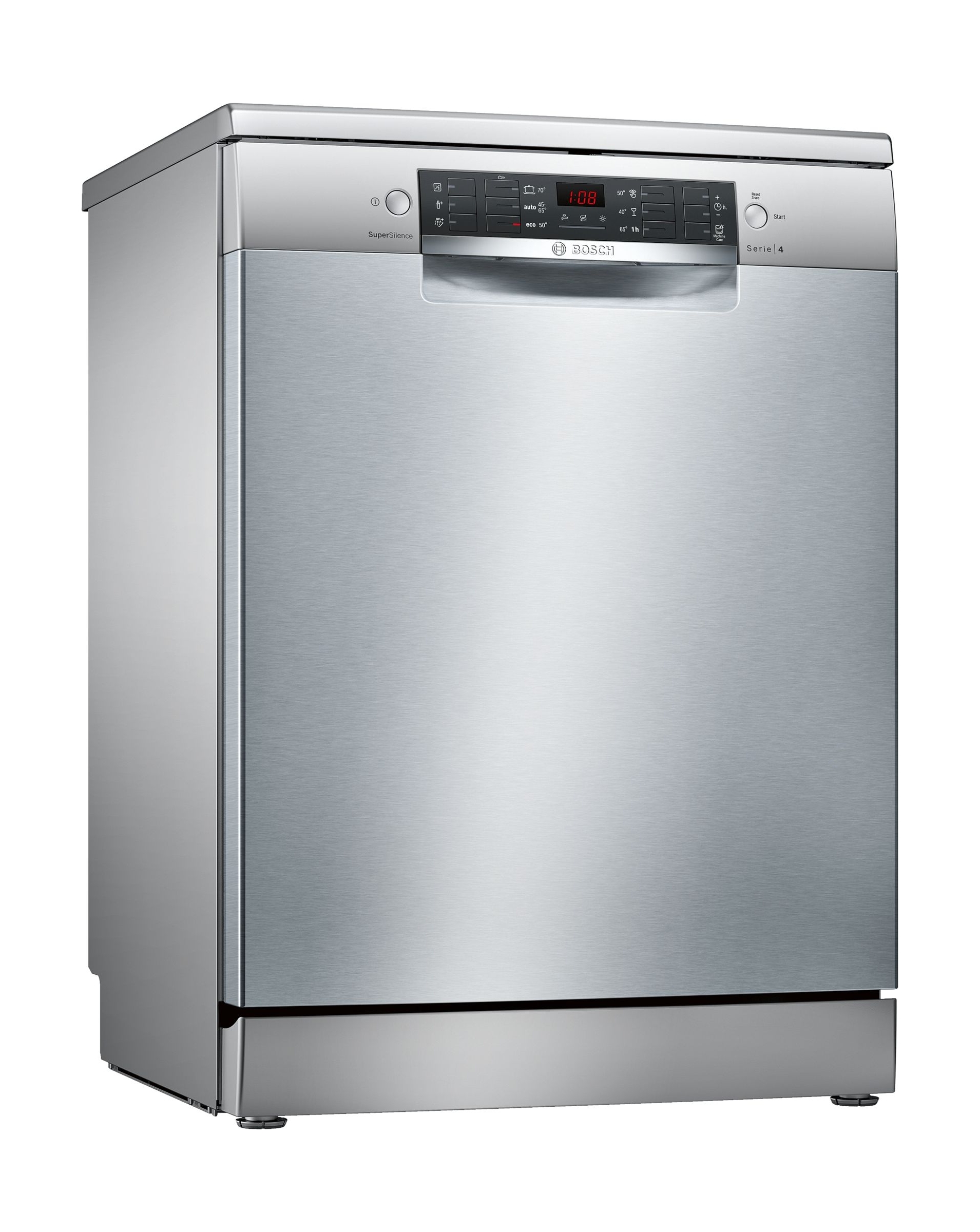 

Bosch series4 6 programs free-standing dishwasher (sms46ni10m) - silver inox