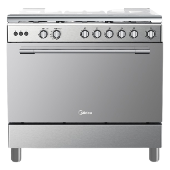 Buy Midea 90*60 5 burners gas cooker (36lmg5g022) - stainless steel in Saudi Arabia