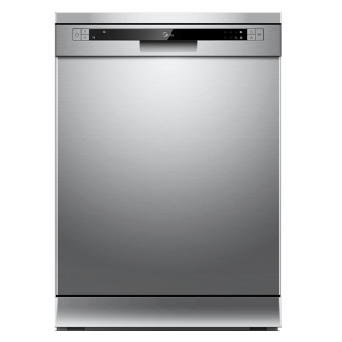 Buy Midea 7 programs 12 settings dishwasher (wqp125201cs) - silver in Saudi Arabia