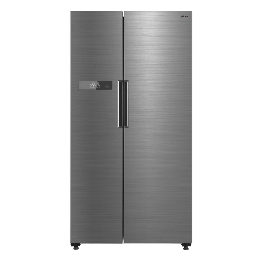 Buy Midea 18. 3 cft refrigerator side by side (mdrs722myu46d) silver in Saudi Arabia