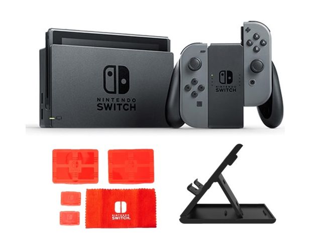 

Nintendo switch portable gaming system grey + traveler protection pack + stand