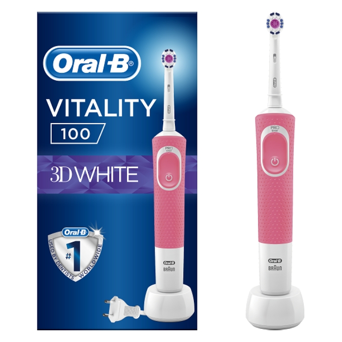 

Oral-b 3dwhite electric toothbrush, d100. 413. 1 - pink