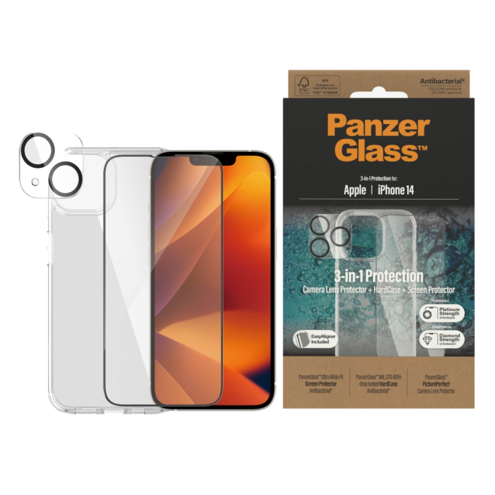 Panzer bundle 3n1 iphone 14 6. 1 inch - clear