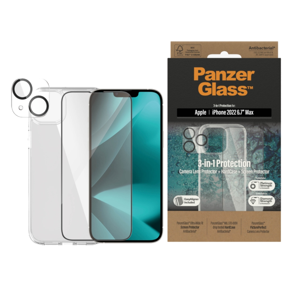 

Panzer bundle 3n1 iphone 14 plus 6. 7 inch - clear