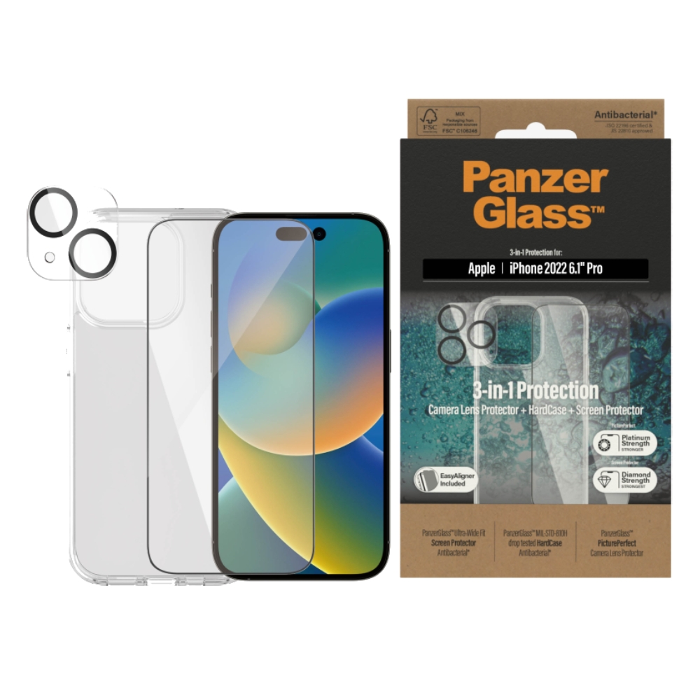 

Panzer bundle 3n1 iphone 14 pro 6. 1 inch - clear