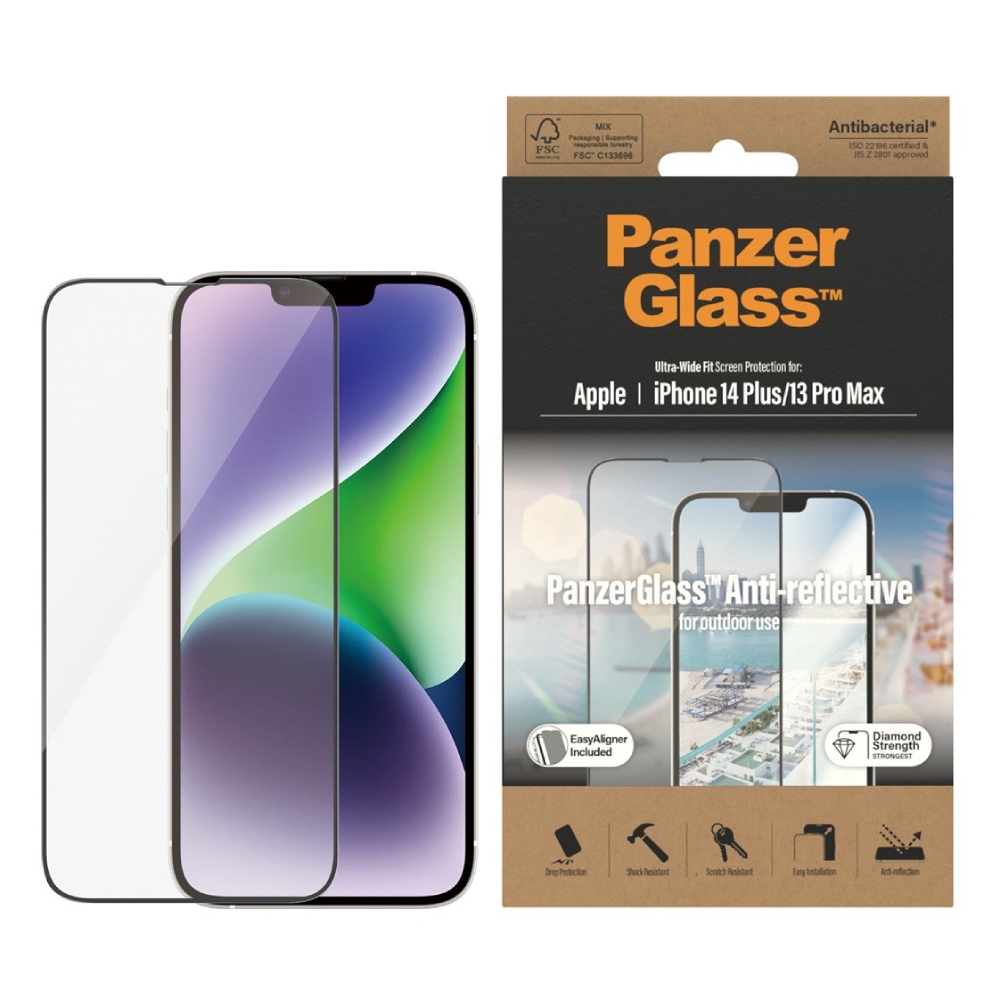 

Panzer screen protector with applicator iphone 14 plus 6. 7 inch - anti reflect