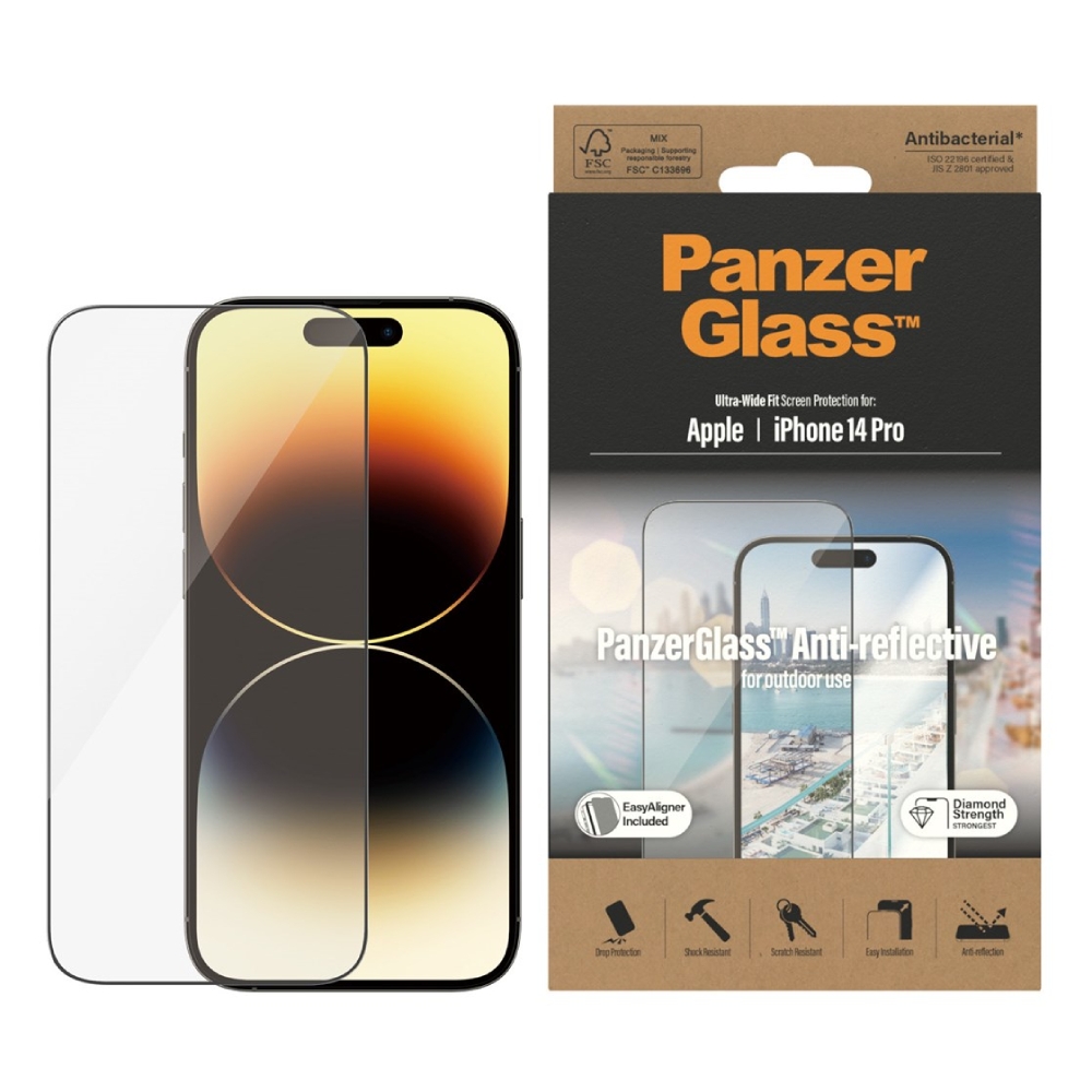 

Panzer screen protector with applicator iphone 14 pro 6. 1 inch - anti reflect
