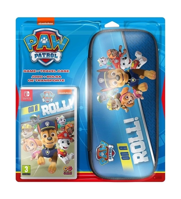 Paw patrol: on a roll nintendo switch game + travel case