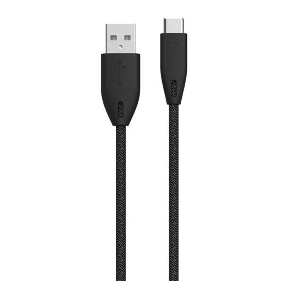 

Powerology braided usb-a to usb-c 1. 2m cable - black