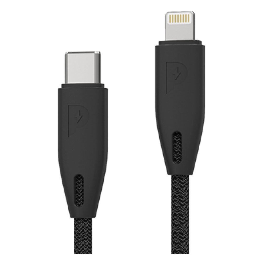 

Powerology braided usb-c to lightning 1. 2m cable - black