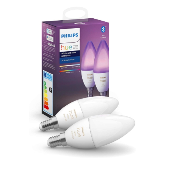 Philips hue b39-e14 4w candle - 2 pieces, phi-929002294205