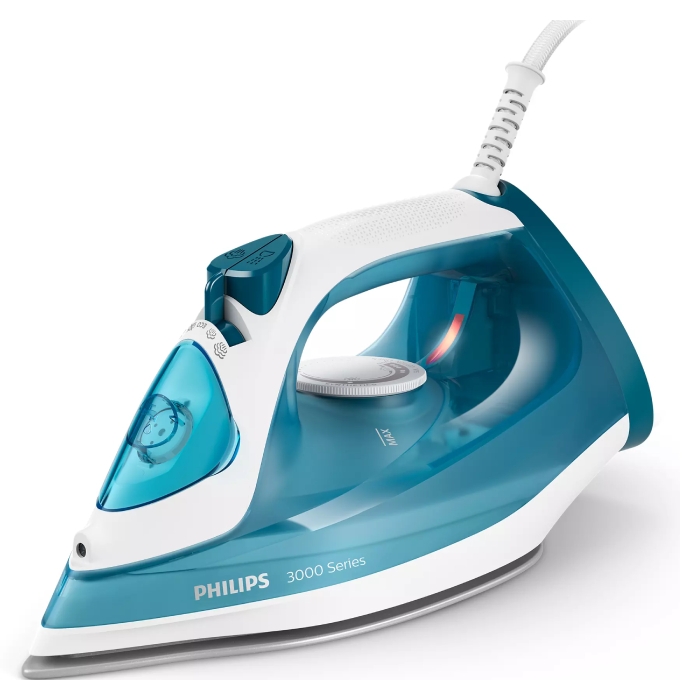 

Philips series 3000 steam iron, 2100w, 300ml, dst3011/26 - white / blue