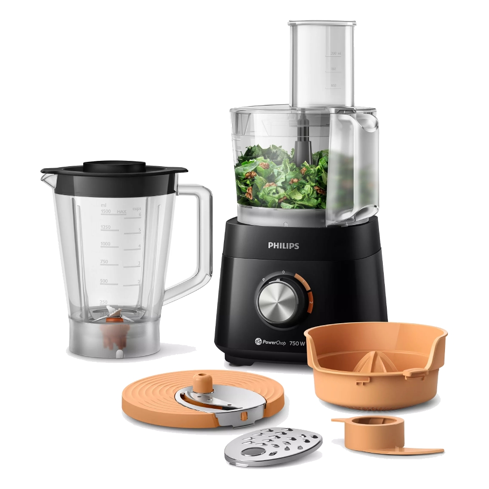 

Philips viva food processor, 750w, 1. 5l, hr7302/90 - black