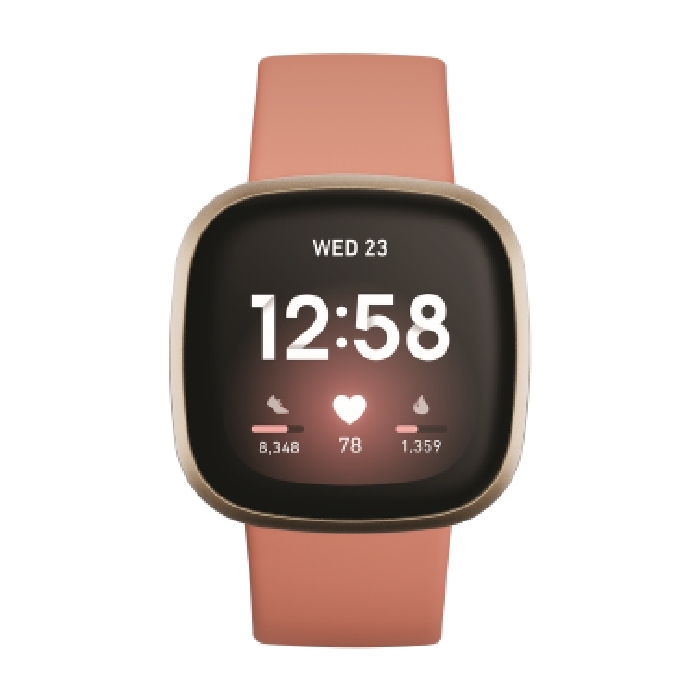 

Fitbit versa 3 smart watch - pink / gold