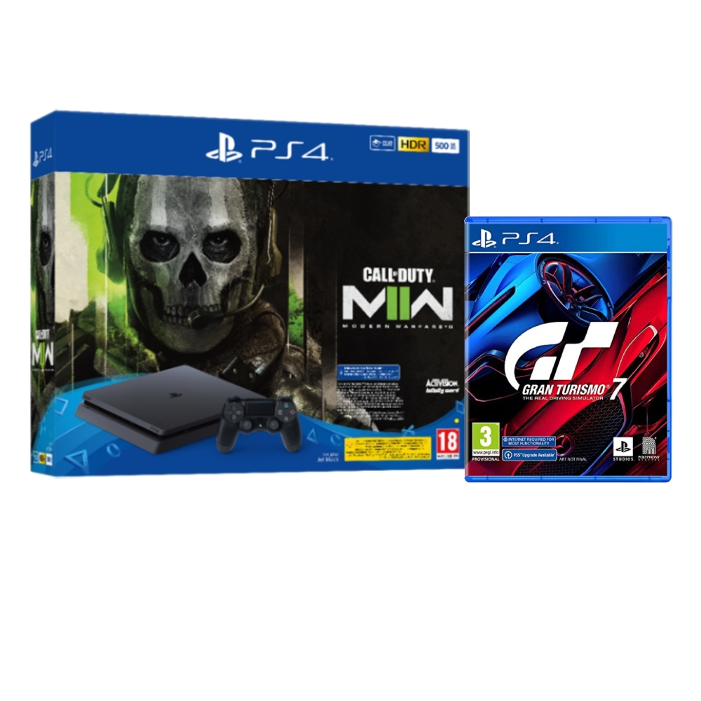 

Playstation 4 500gb standard console + call of duty modern warfare ii voucher + gran tu...