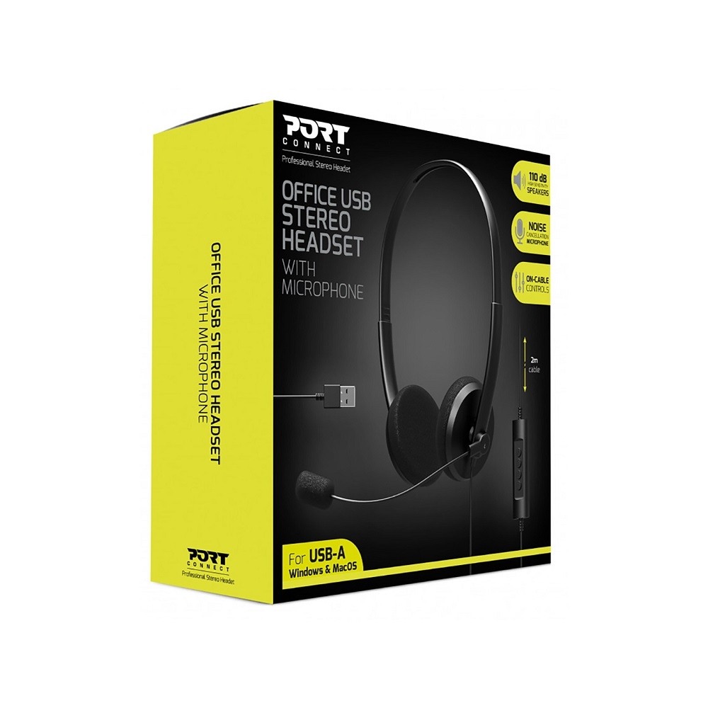 

Port office usb stereo headset with mic