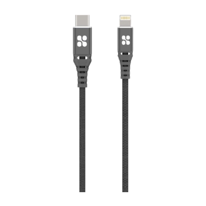 

Promate powercord usb-c to apple lightning cable - 1. 2 meters - grey