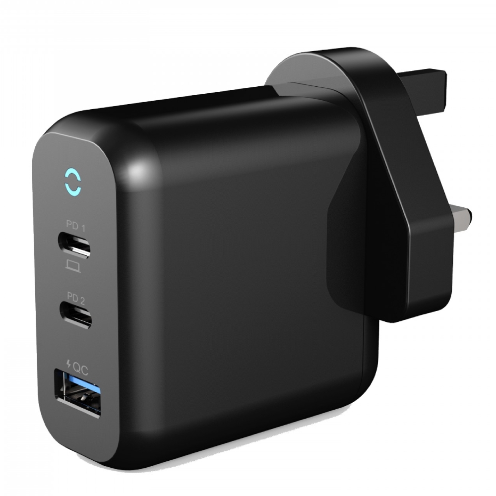 

Powerology 3 ports 65w pd gan charger - black (uk)