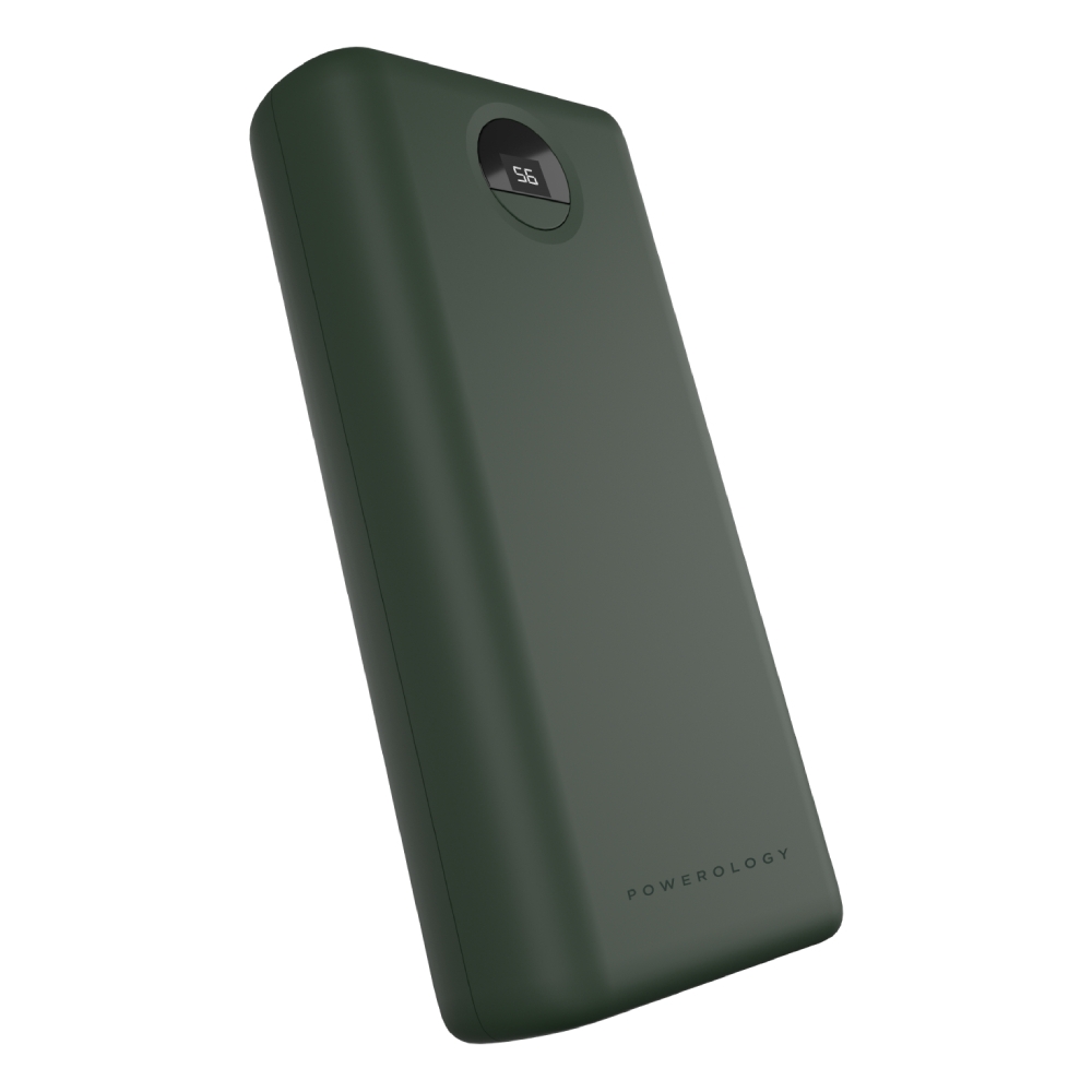 

Powerology 45w pd & qc3. 0 3 ports 30000mah power bank - green