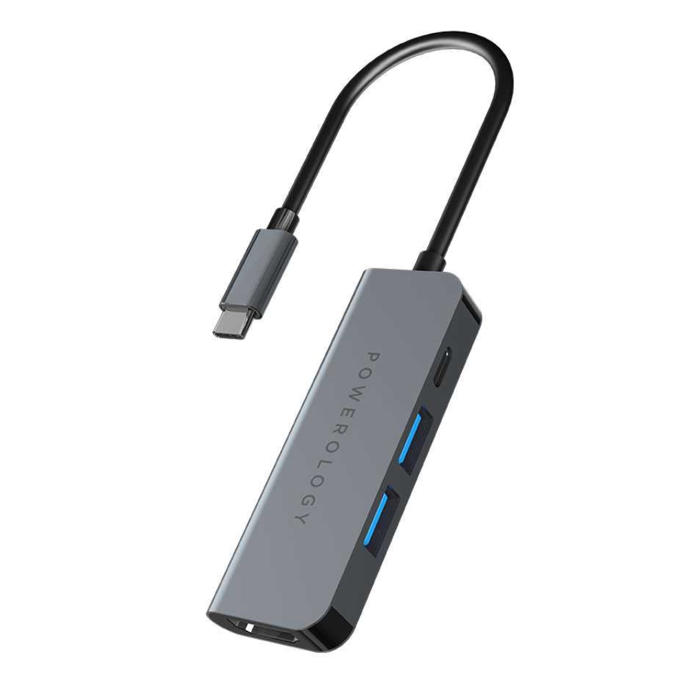 

Powerology 4in1 usb-c hub with hdmi / usb 3. 0 - grey