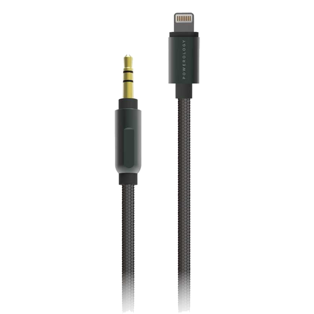 

Powerology aluminum braided audio cable lightning to 3. 5mm aux - 1. 2m