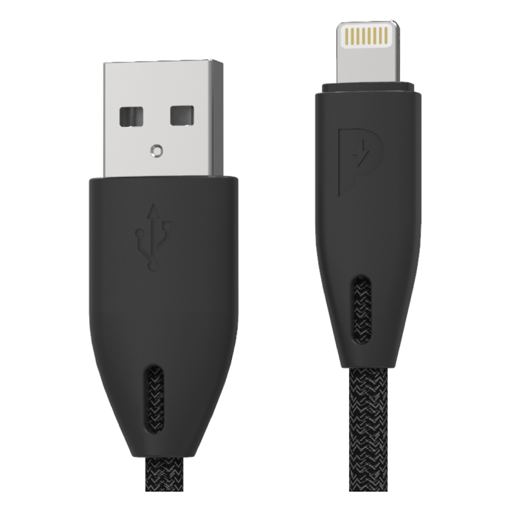 

Powerology braided usb-a to lightning 3m cable - black