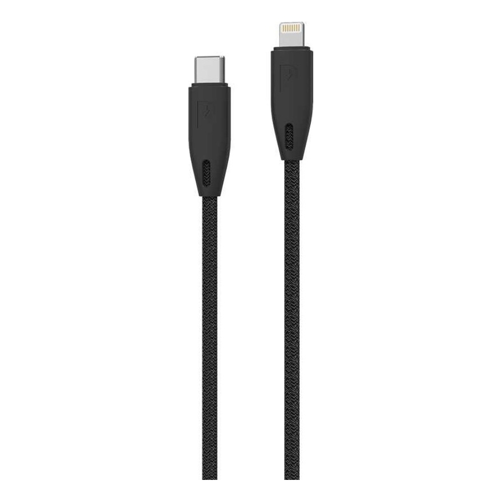 

Powerology braided usb-c to lightning 2m cable - black