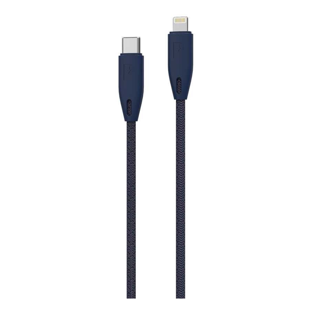Powerology braided usb-c to lightning 2m cable - blue