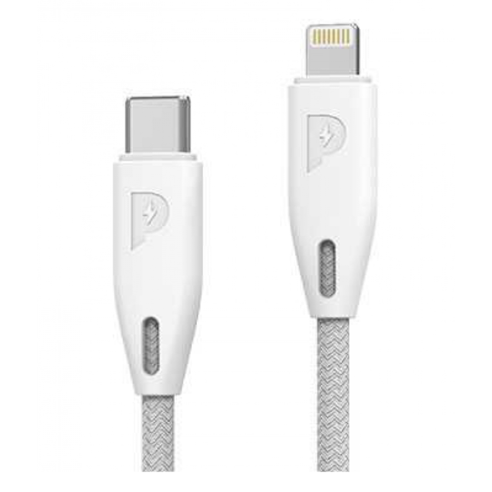 

Powerology braided usb-c to lightning 1. 2m cable - white