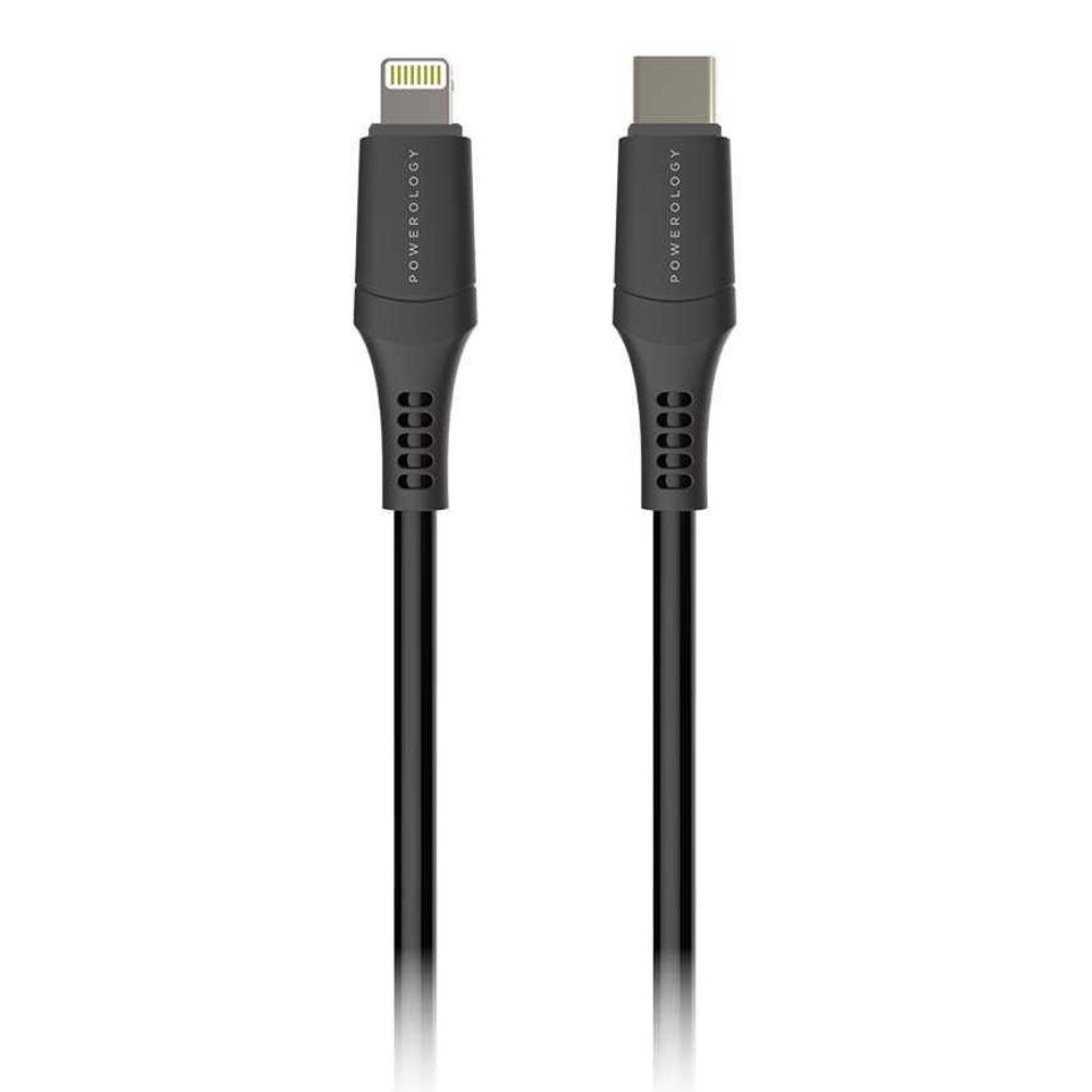 

Powerology pvc usb-c to lightning 1. 2m cable - black