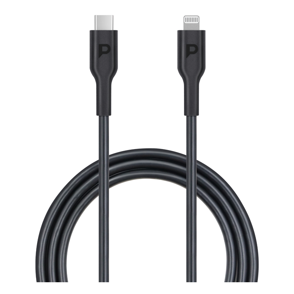 

Powerology pvc usb-c to lightning 20w 1. 2m cable - black