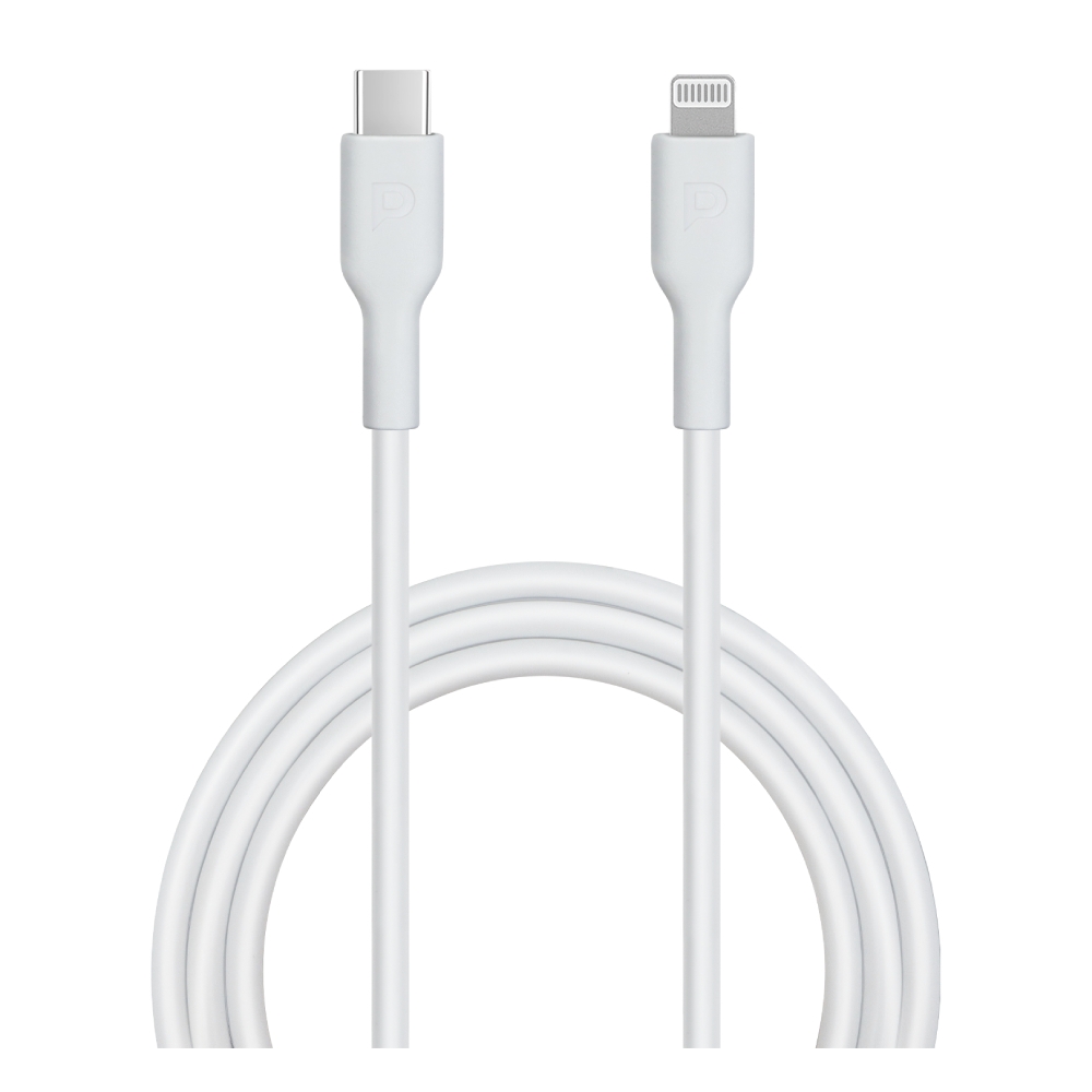 

Powerology pvc usb-c to lightning 20w 1. 2m cable - white