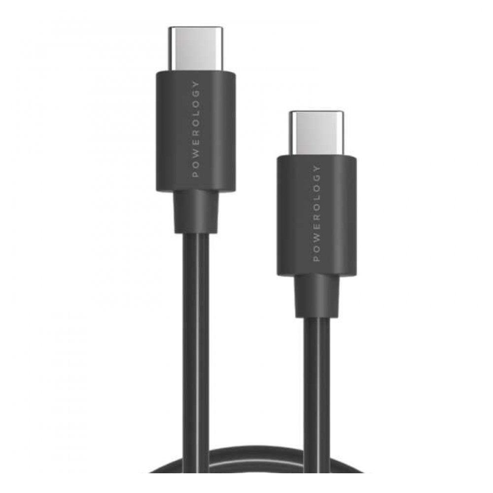 

Powerology pvc usb-c to usb-c 2m cable - black
