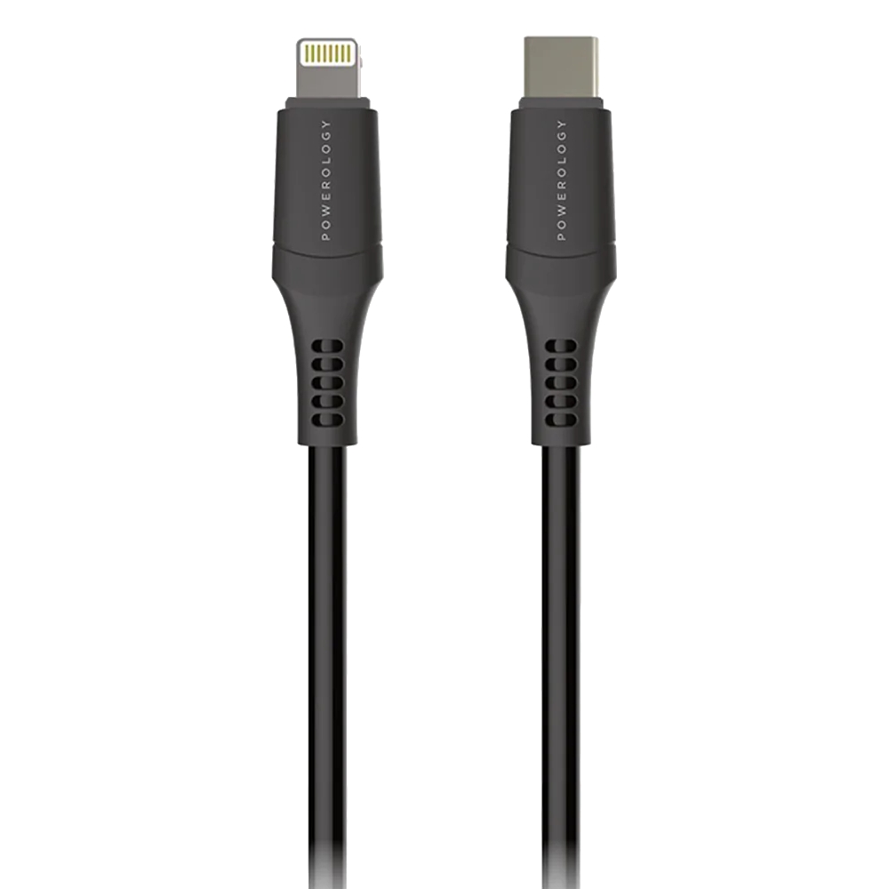 

Powerology type-c to lightning pvc 1. 2m cable - black