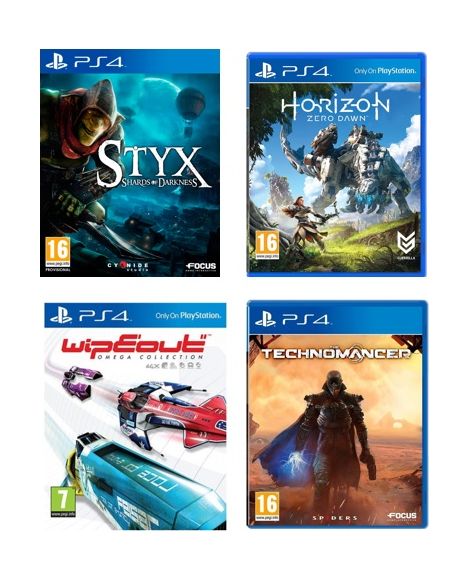 

Horizon: zero dawn standard edition + wipeout omega collection + the technomancer + sty...