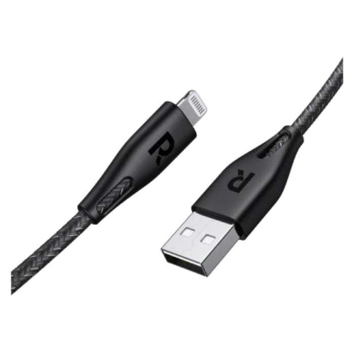 Buy Ravpower type-a to lightning 2m nylon cable - black in Saudi Arabia