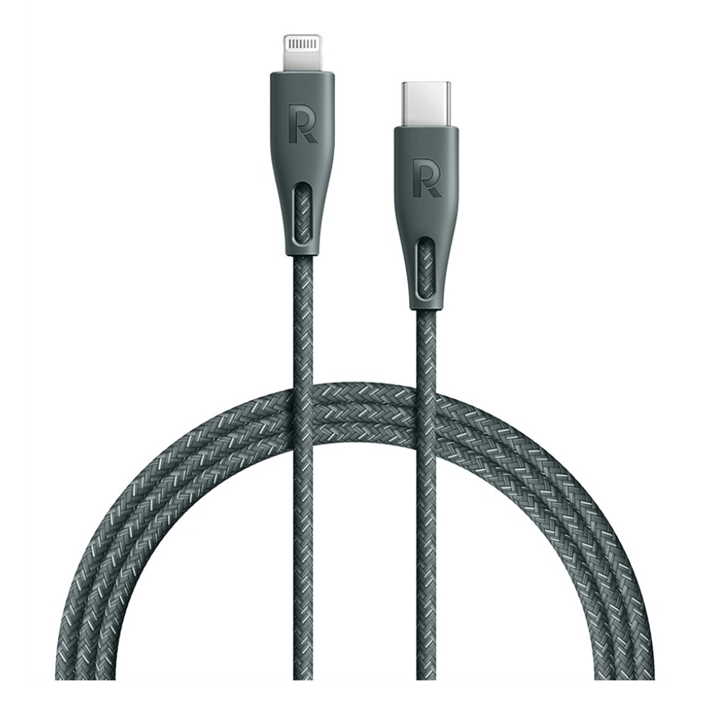 Buy Ravpower type-c to lightning 2m nylon cable - grey in Saudi Arabia