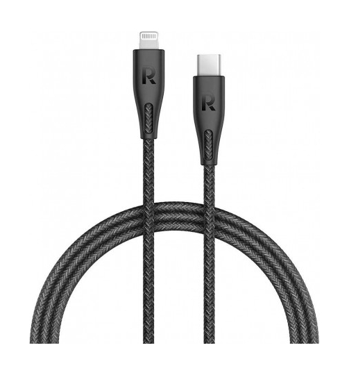

Ravpower type-c to lightning data sync charging cable (2 meters) - black