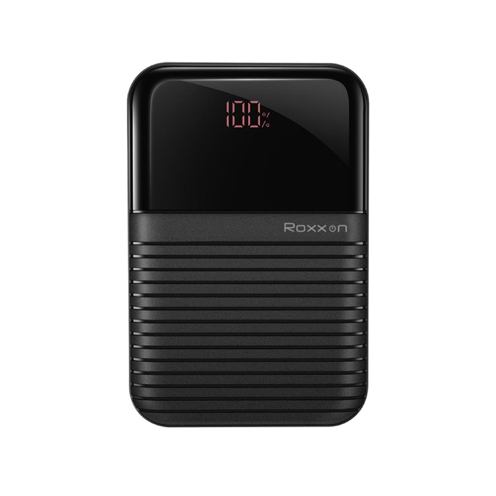 Buy Roxxon 10000mah mini power bank with digital display - black in Saudi Arabia