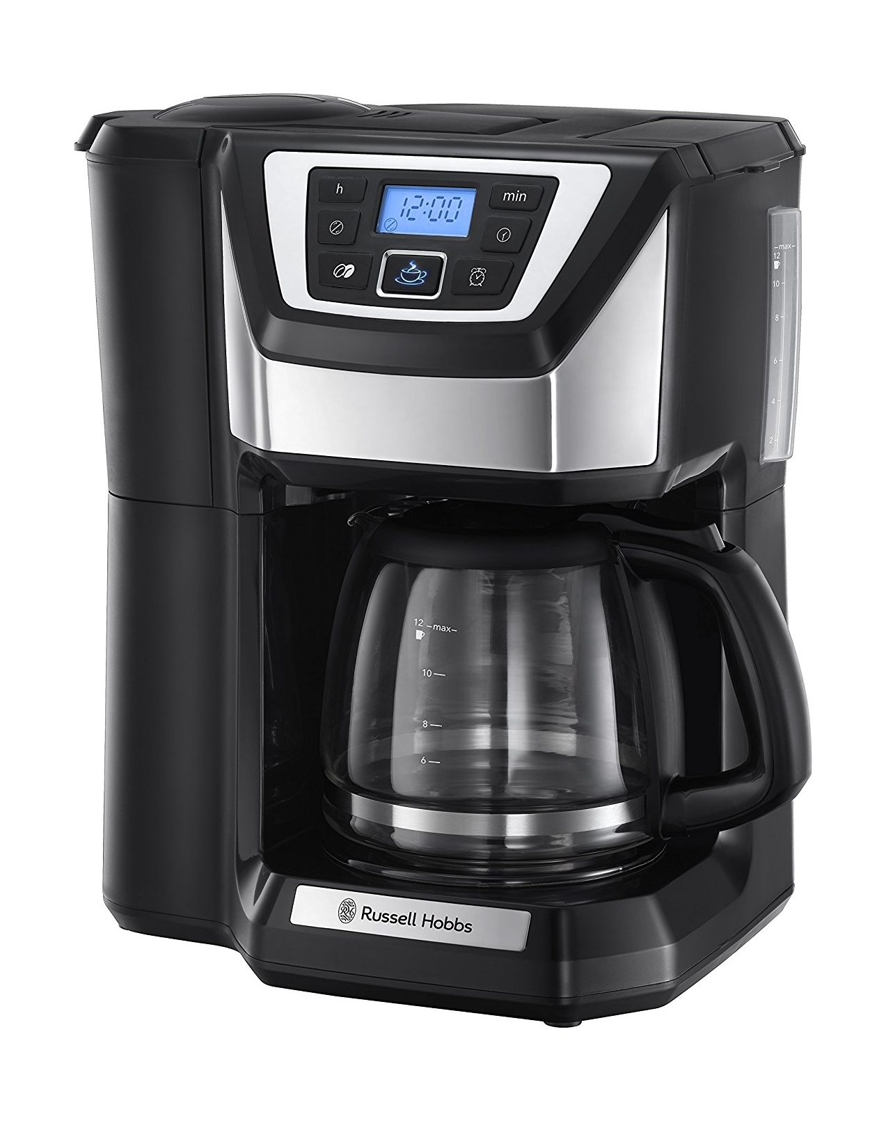 Philips Coffee Machine, Grind and Brew, 1.2L, 1000W, Black Metal