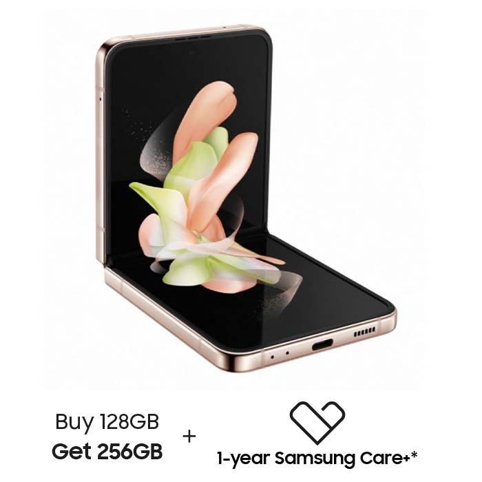 Buy Pre order samsung galaxy z flip 4 5g 128gb phone - pink gold in Saudi Arabia